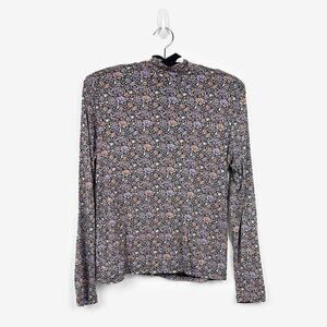 Rebecca Taylor Lavish Floral Turtleneck Top Size M Soft Girl‎ Romantic Fall